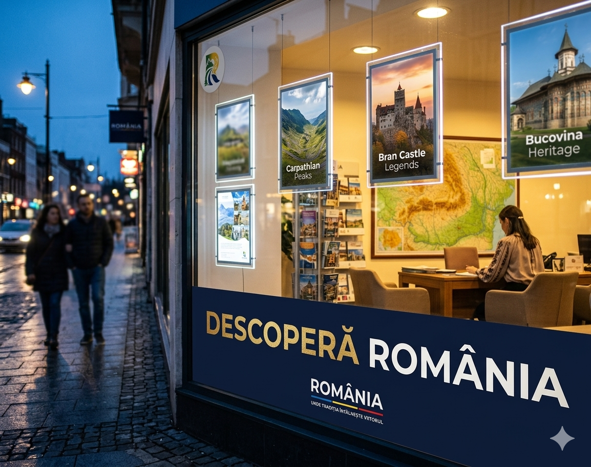 Stand expozițional agenție turism